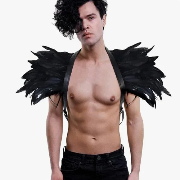 Feather Epaulet Shrug Shoulder Wings - Picture 2 of 7